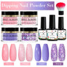 5g Dipping Nail Powder Set Nude Nail Glitter Dipping System Kit For Manicure Nail Art Decorations Natural Dry Without Lamp Cure