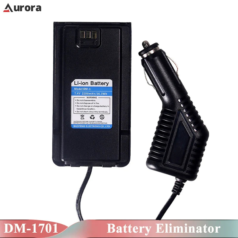 Baofeng DM-1701 Battery Elimilator Car Charger For DMR Digital Walkie Talkie DM1701 Two Way Radio Accessories Designed for 1701