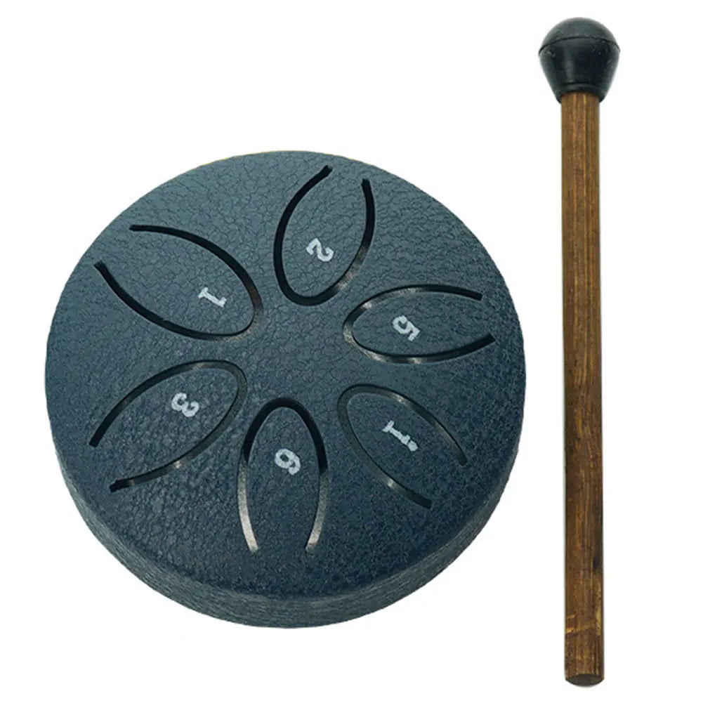 Mini Steel Tongue Drum 3 Inch 6 Notes Hollow Drum Music Drum Ethereal Drum Yoga Meditation Drum Percussion Instruments Kits