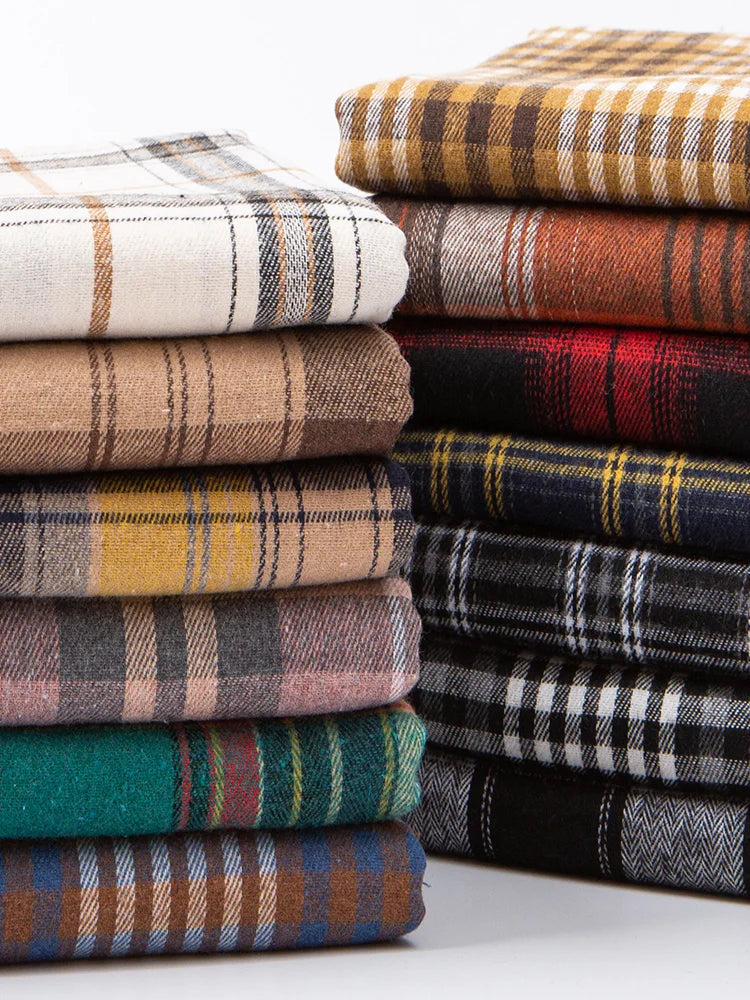 Yarn Dyed Soft Thickening Grinding Wool Plaid Fabric JK Clothing Shirt Skirt Jacket Pants Check Cloth DIY Apparel Sewing Fabrics