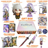 Genshin Impact Xianyun Navia Fontaine Furina Neuvillette Wriothesley Focalors Baizhu Kaveh Gift Box Include Keychain Doll Pillow