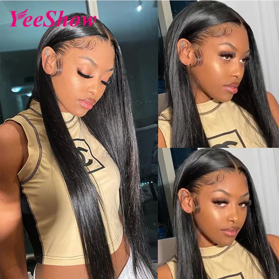 Straight Lace Front Wig 13x4 13x6 Human Hair Wigs For Women Peruvian Human Hair Remy Transparent HD 13x6 Lace Frontal Wigs