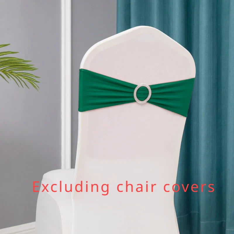 10pcs/lot Stretch Lycra Spandex Chair Covers Bands With Buckle Slider For Wedding Decorations Wholesale Chair Sashes Bow heart