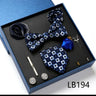 Fashion Men's Tie Gift Box Luxury Brand Necktie Bowtie Pocket Square Brooches Cufflinks Clips Suit For Party Wedding Man Gifts