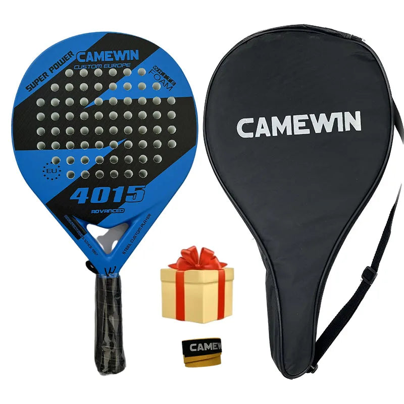 Camewin Padel Racket Tennis Carbon Fiber Soft EVA Face Tennis Paddle Racquet Racket with Padle Bag Cover With Free Gift New Hot