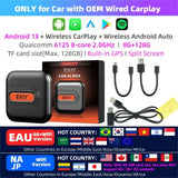 EKIY CarPlay Tv Box Android 13 4GB 64GB QCM6225 8-Core Wireless Carplay Android Auto Adapter Car Play Intelligent Systems