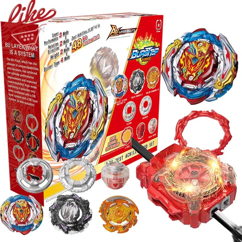 Laike DB B-201 Zest Achilles Customize Set Spinning Top B201 Bey with Custom Launcher Box Set Toys for Children