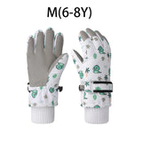 Cartoon Kids Gloves Thickened Warm Winter Ski Five-Finger Gloves for Children Windproof Boys Girls Snow Accessories 4-12 Years