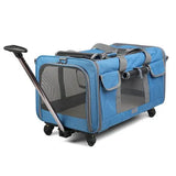 Portable Pet Trolley Case Detachable Universal Wheel Breathable Foldable Large Capacity Puppy Travel Bag Breathable Cat Carrier