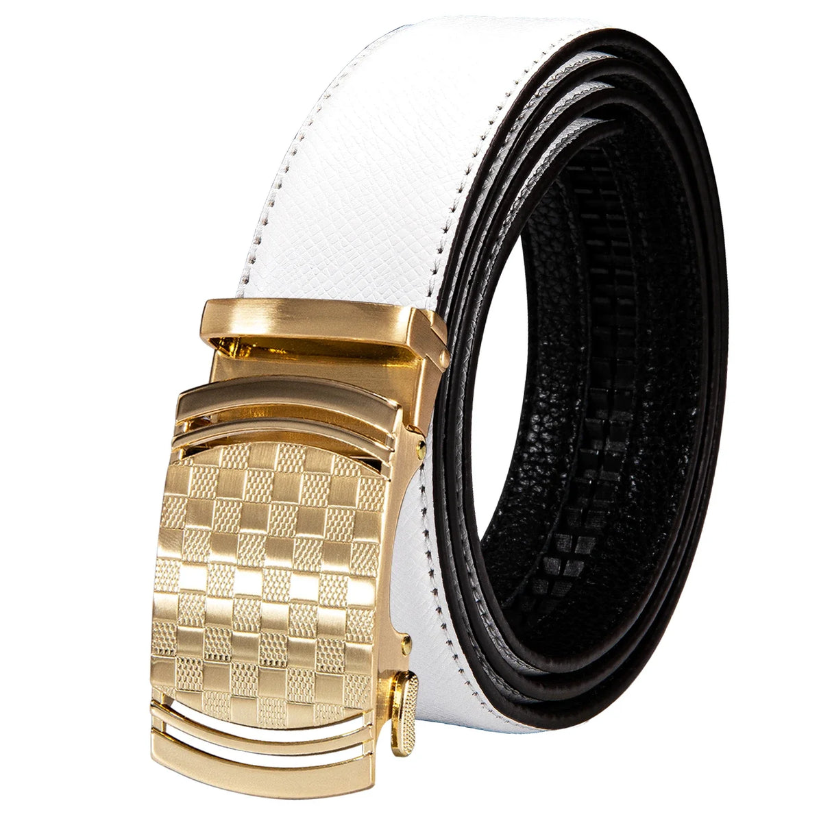 High Quality Mens Belts Black Brown Blue White Green Leather Straps Casual Gold Automatic Buckles Waistband Belt for Men Wedding