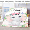 Custom Name Blanket Kawaii Baby Girl Boy Kids Personalized Blankets Cartoon Animal Cute Soft Flannel Throw Blanket Birthday Gift