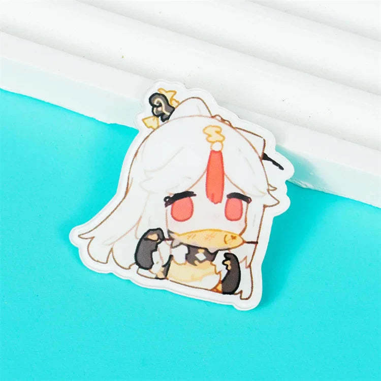 1PCS Anime Game Genshin Impact Kamisato Ayaka Yae Miko Lapel Badges Clothes Jewelry Collar Brooches Accessories Gifts For Friend