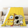 S-SpongeBobs Cartoon Sofa Blankets & Throws Fluffy Soft Blankets for Bed Child Blanket Furry Throw Double Decorative Anime Kid's