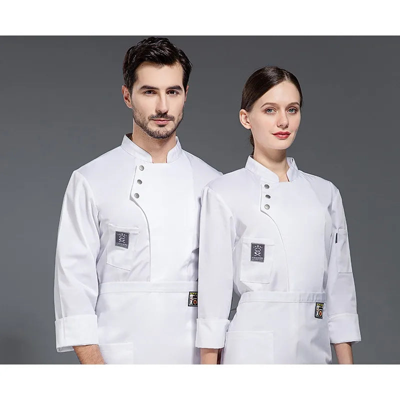 Waterproof chef work clothes men's long-sleeved autumn and winter thick wear-resistant hotel restaurant  kitchen work clothes