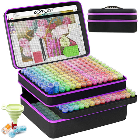 ARTDOT Storage Box For 5D Stitch Diamond Painting Art Tools 30 60 120 240  420 Slots Diamonds Painting Bag Kits Accessories New