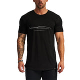 2024 New Men's Casual Top Short sleeved T-shirt with Car Print Fashion Design Street Wear Basic Top Graphic Plain T-shirt