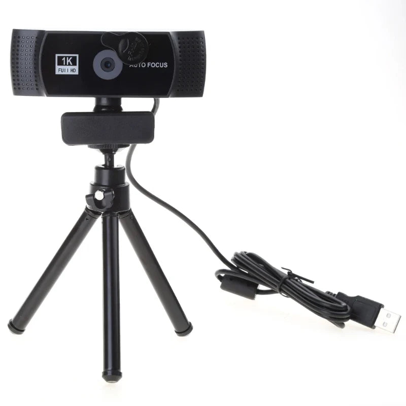 1K/2K/4K/8K Webcam with Mic & Privacy Cover &Tripod for PC Laptop USB Autofocus Computer Camera for YouTube