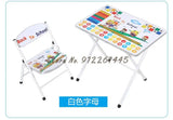 Kindergarten pupils children foldable learning tables and chairs set, writing desk and dining table can be raised and lowered