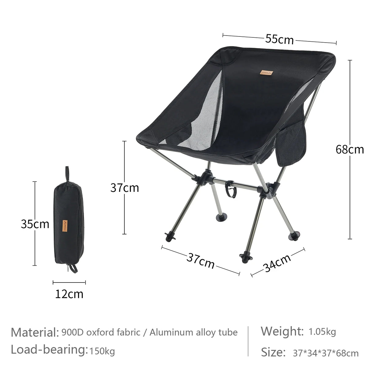 BSWolf Folding Chair Ultralight Detachabl Portable Camping Chair Fishing chiar for camping and tourism Hiking Picnic Seat Tools