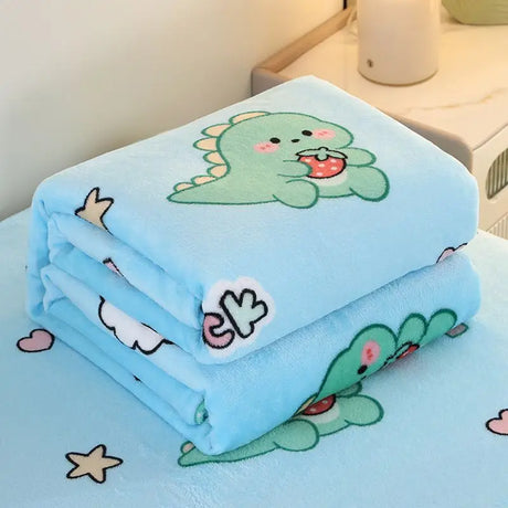 Sanrio hello kitty comforter Girl Spring Autumn Winter Flannelette Blanket Cartoon Cute Bed Sheet Quilt Student Dormitory duvet