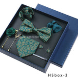 Luxury High Grade Mens Tie Set Nice Gift Box Silk Tie Necktie Set 8pcs Inside Packing Festive Present Pocket Squares