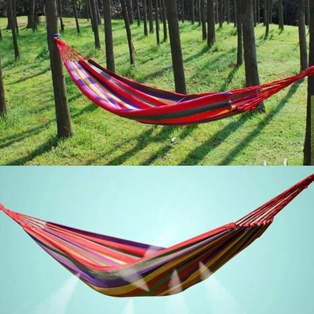 1-2 Person Outdoor Camping Hammock with Carry Bag 264lbs Capacity Nylon Color Matching Hammock Portable hammocks High Strength