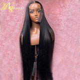 Jet Black 34'' Remy Human Hair HD Lace Frontal Wigs Preplucked Hair Straight 180% 13x6 Front Wigs Transprent Lace Hair Wigs