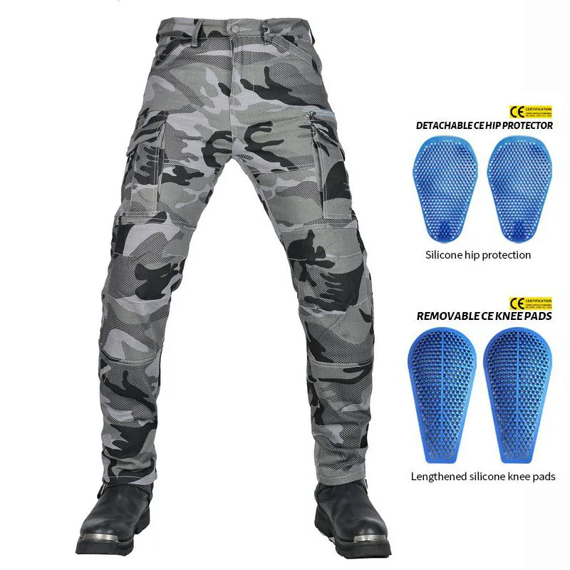 2 Camouflage Model Summer Riding 4 Season Knight Jeans Motorcycle Pants  Pantalones Motocicleta Hombre Featherbed Jeans Gears