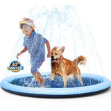 Kids Dog Anti-Slip Splash Pad Thick Sprinkler Pool Summer Outdoor Water Toys Fun Backyard Fountain Play Mat for Children Gift