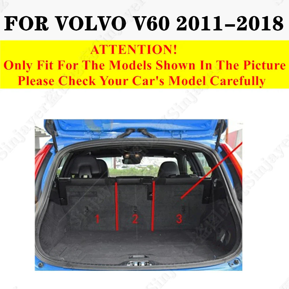 SJ Custom Car Trunk Mat AUTO Tail Boot Tray Liner Cargo Carpet Pad Fit For VOLVO XC60 XC90 XC40 C30 C40 S60  S80 S90 V40 06-2024