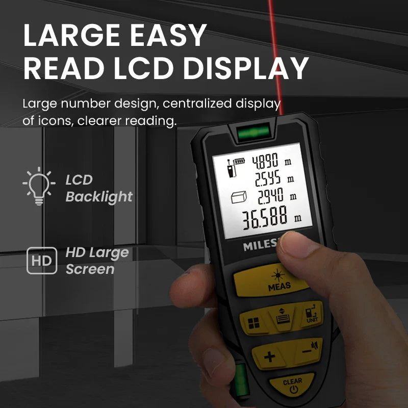 MILESEEY Laser Distance Meter S2 40M 60M 80M 100M 120M Laser Rangefinder,Trenas a Laser with Multi Measurement Function