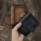 Newsbirds Leather Short Wallet Coin Purse Men Women Card Clip Buckle Mens For Coins Slim s 2023