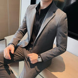 High Quality Fashion All Fashion Casual Solid Color Handsome Smart Casual  Four Seasons  Blazers  Polyester  Single Breasted