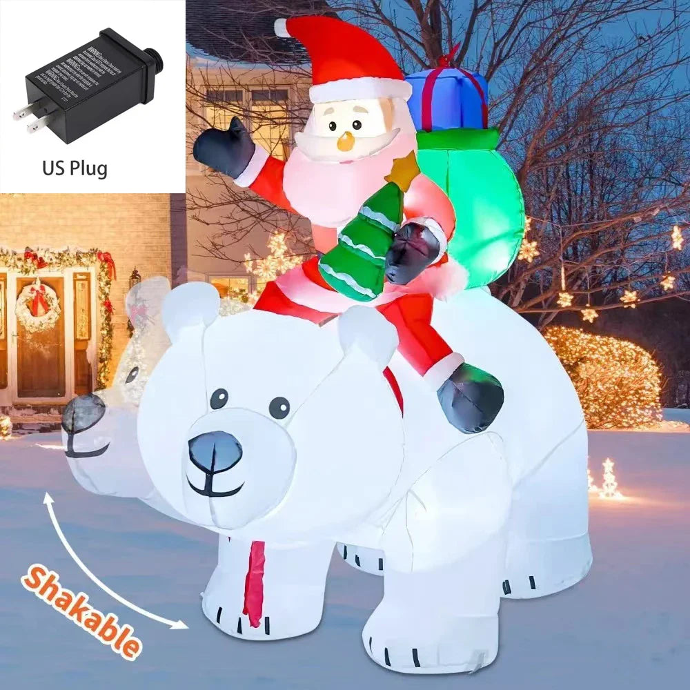 Christmas Inflatable Decoration Toy Built-in LED Lights Inflatable Model Indoor Outdoor Ornament Xmas Party New Year Garden Deco