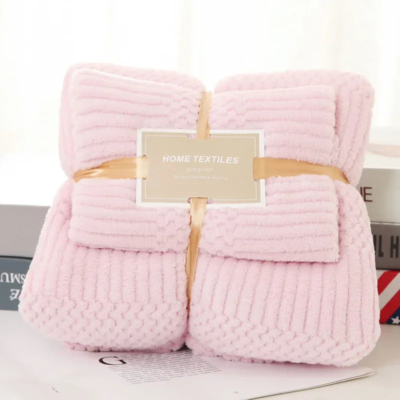 Soft and Absorbent Bath Towel Set Elegant Handkerchief Towels with Lucky Grid Pattern  Handkerchief Cotton