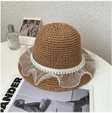 Women's Large Brim Straw Beach Hats Girl Cap Breathable Sunscreen Uv Protection Ladies Sun Visor Female Big Brim Straw Empty