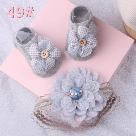 1 Set Cute Gift Bow Flowers Baby Girls Headband Socks Cartoon Animal Bow Newborn Girls Hair Band Kids Headwear Hair Accessories