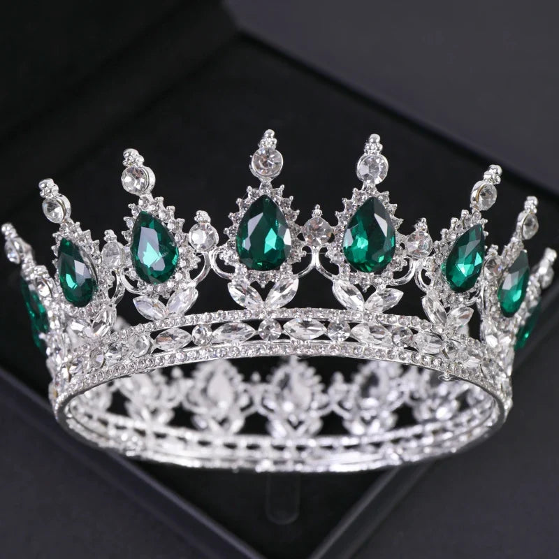 Baroque Crystal Tiaras And Crowns Rhinestone Prom Diadem Crown Tiara For Women Bridal Wedding Hair Accessories Jewelry Crown