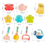 Kids Beach Toys Summer Water Play Sand Bucket Shovel Silicone Sandbox Cube Accessories Bag Outdoor Sea Game For Children Gifts