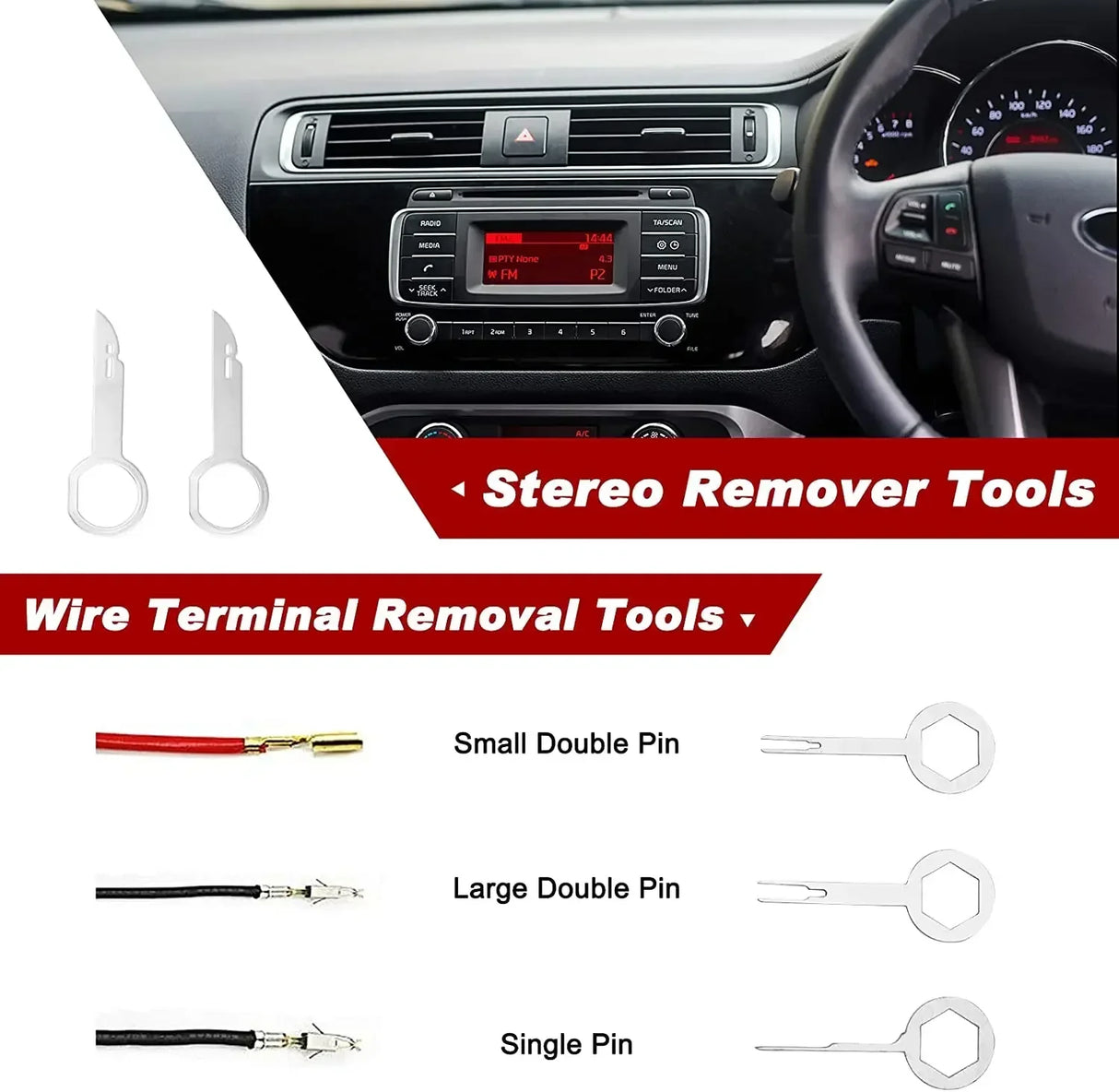 Car Radio Removal Tool Fastener Remover Oil Seal Pick Hooks Clip Pliers Auto Interior Door Panel Disassembly Car Repair Tool Set