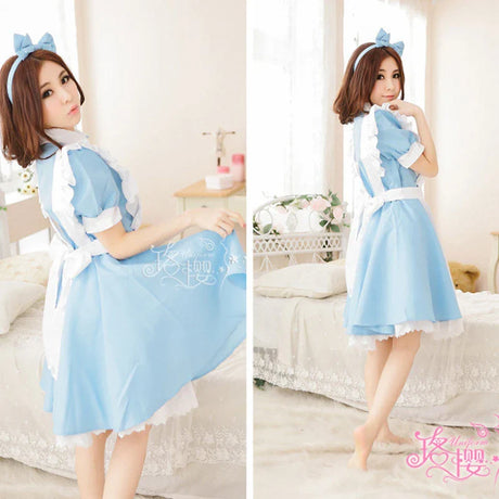 Cosplay Costume Lolita Dress Maid Apron Fantasia Carnival Halloween Costumes for Women Masquerade Party Alice In Wonderland