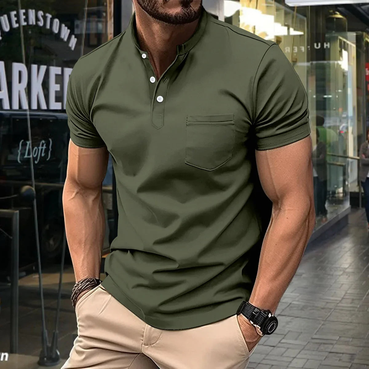 Summer New Men's Polo Shirt with High Quality Polo Collar Short Sleeve Casual Fake Pocket Business Fashion European Size Polo Sh