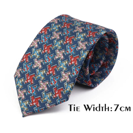 Vintage Floral Geometric Print Necktie Unique Style Mens Fashion 7cm/8cm Jacquard Tie Wedding Party Suit Cravat Skinny Gift