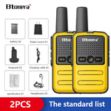 Btoera 2 Pcs Mini Walkie Talkie PMR 446 Portable Two-way Radio Ht PTT Walkie-talkies 5W 16CH UHF 400-470MHz Portable Radio for