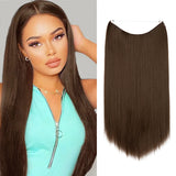 Synthetic Hair Extension No Clip Natural Hair Piece Ombre Fake False One Piece Straight Hairpiece Blonde For Women