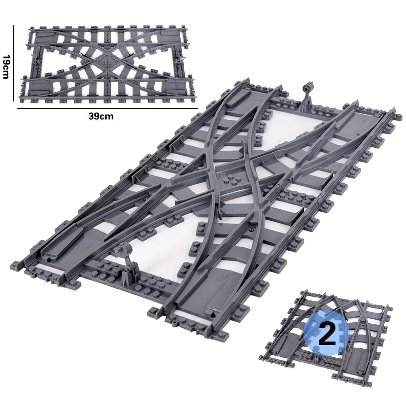 City Trains Train Rail Crossing Track Rails Soft Tracks Cruved Straight Railway Building Blocks Bricks DIY Toys For Children Boy