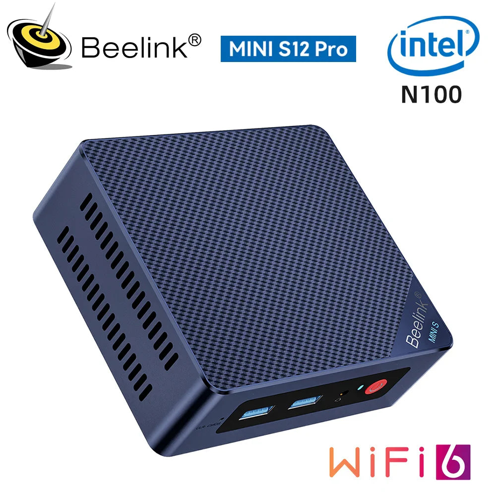 Beelink Mini S12 Pro Mini PC Win11 Intel N100 16GB 500GB Mini S N5095 1000M LAN Mini Computer Gaming VS J4125 GK Mini T8 Pro