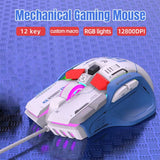 RYRA Rechargeable Bluetooth Wireless Mouse Gaming Mouse 12-Key Macro Programming E-Sports RGB PC Gamer Mouse For Computer Laptop