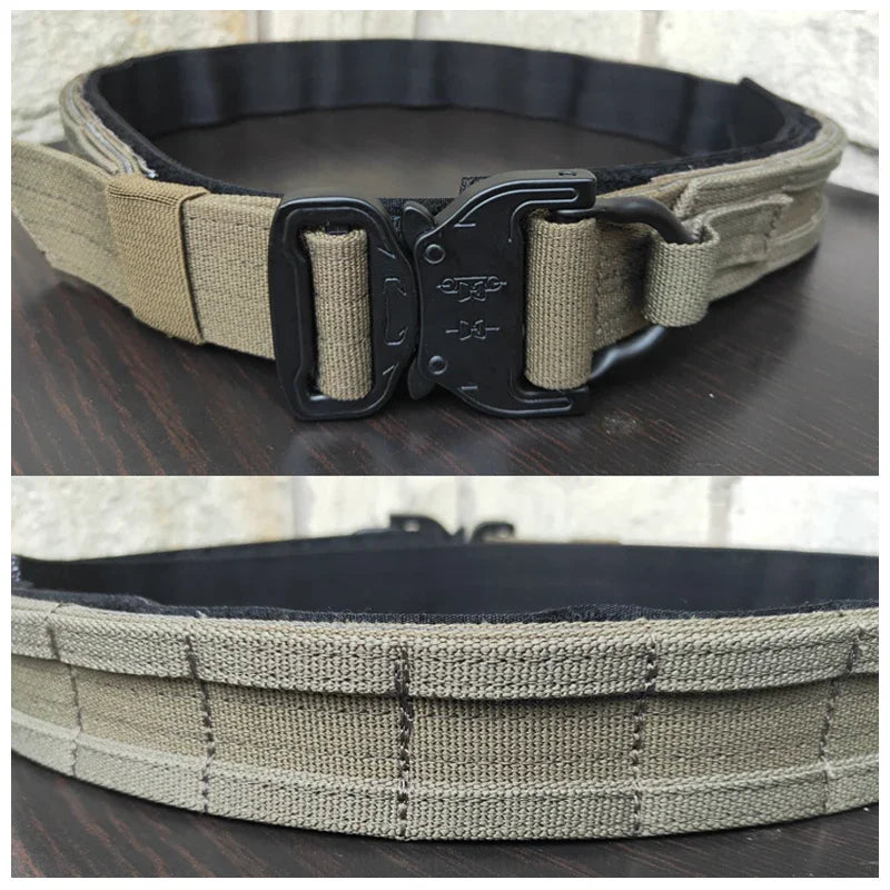 Army Tactical Belt Military Airsoft Training Molle Battle Belt Outdoor Hunting Shooting Combat Quick Release Fighter Belt Gear