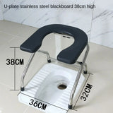 Pregnant Women Elderly Toilet Stool U Design Bathroom Chair Folding Stainless Steel Bath Seat Stable Anti-skid Toilet Foot Rest